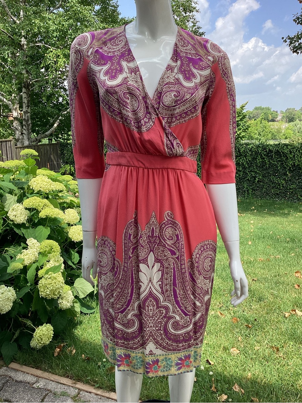 Etro Paisley Silk Dress made in Italy size IT 44, US 6/8